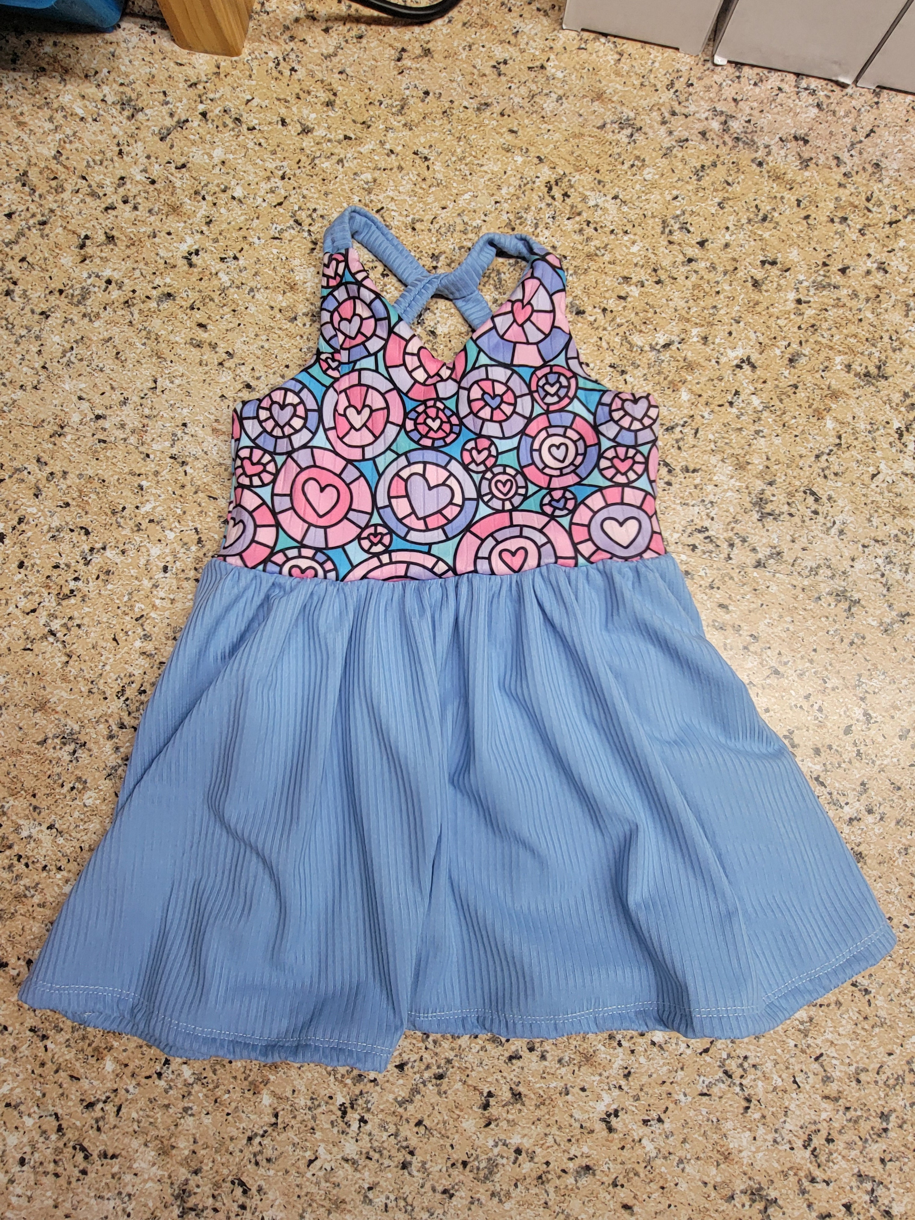 Heart Stained Glass Windows Poppy Peplum 4t (READY TO SHIP)