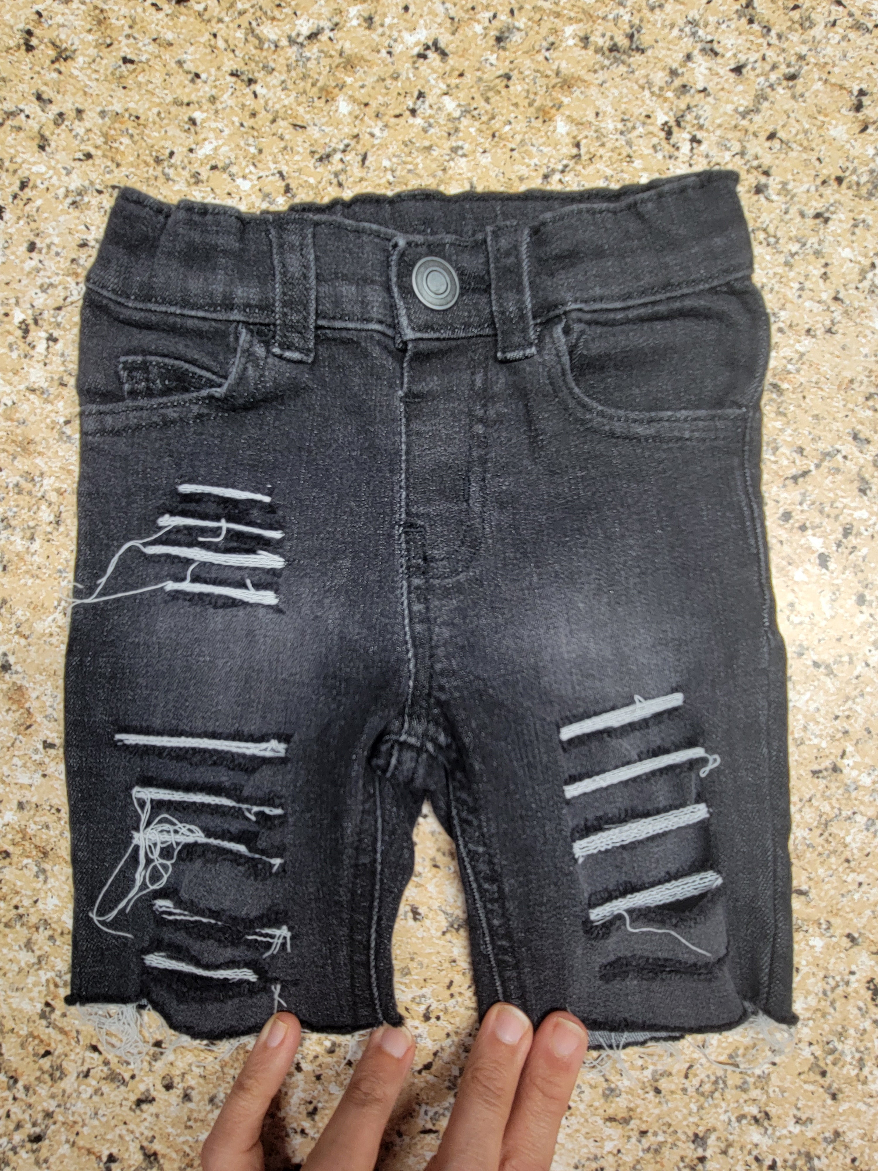 Boys Black Distressed Shorts 18 months (READY TO SHIP)