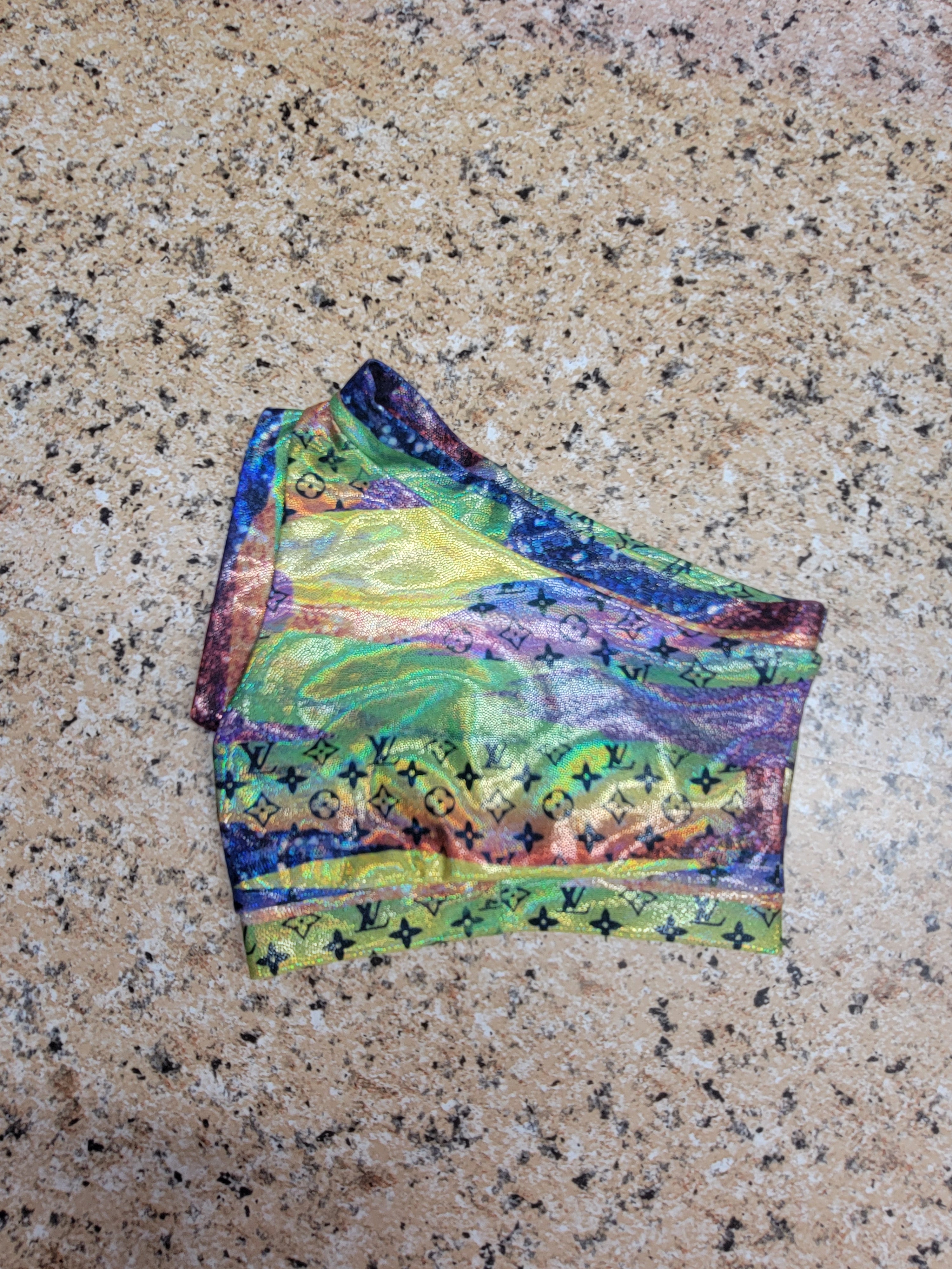 Boujee Holographic Swim or Everyday One Shoulder Crop 6-12 months (READY TO SHIP)