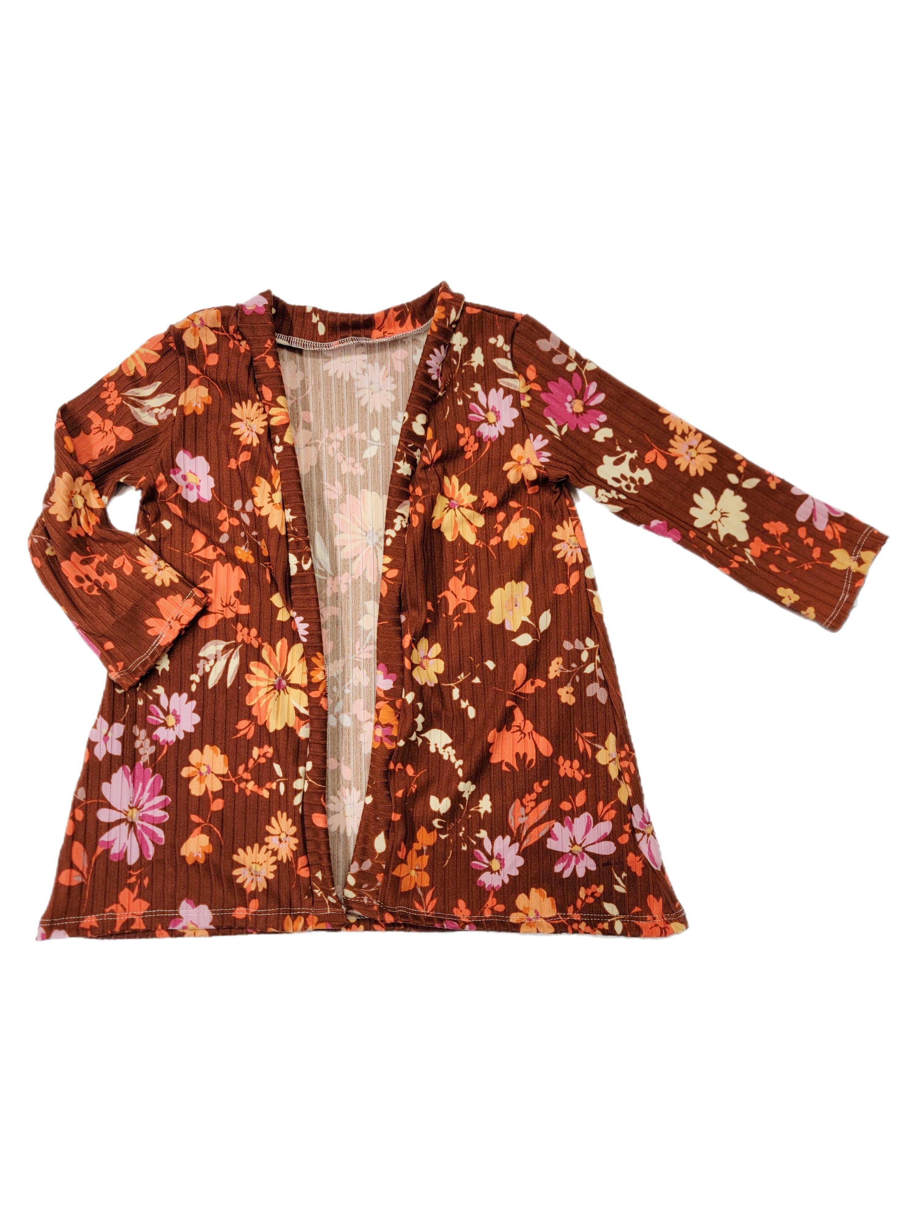 Fall Floral Duster/Cardigan Tunic Length 12-18 Months (READY TO SHIP)