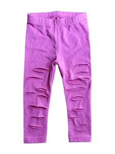 Pink Distressed Leggings, 12-18 Months (READY TO SHIP)