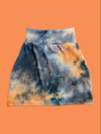 Orange/Black Tiedye, High Waist Skirt size 7/8 (READY TO SHIP)