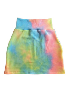 Rainbow Tiedye, High Waist Skirt 3T (READY TO SHIP)