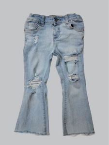 Light Stone Washed Flare Jeans
