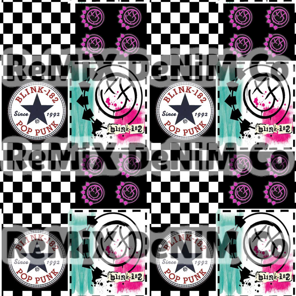 Blink 182 rock punk patchwork (Seamless Digital File)