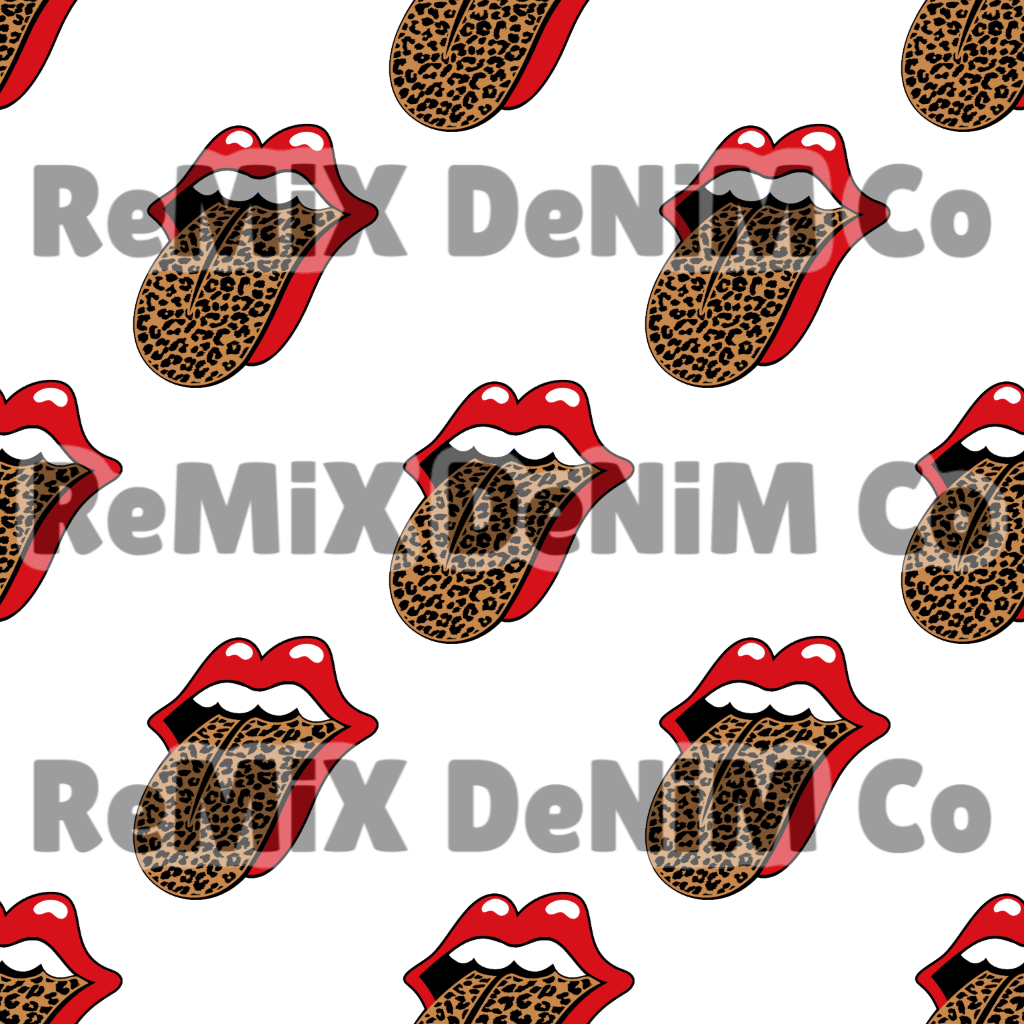 Leopard Tongues White Stones (Seamless Digital File)