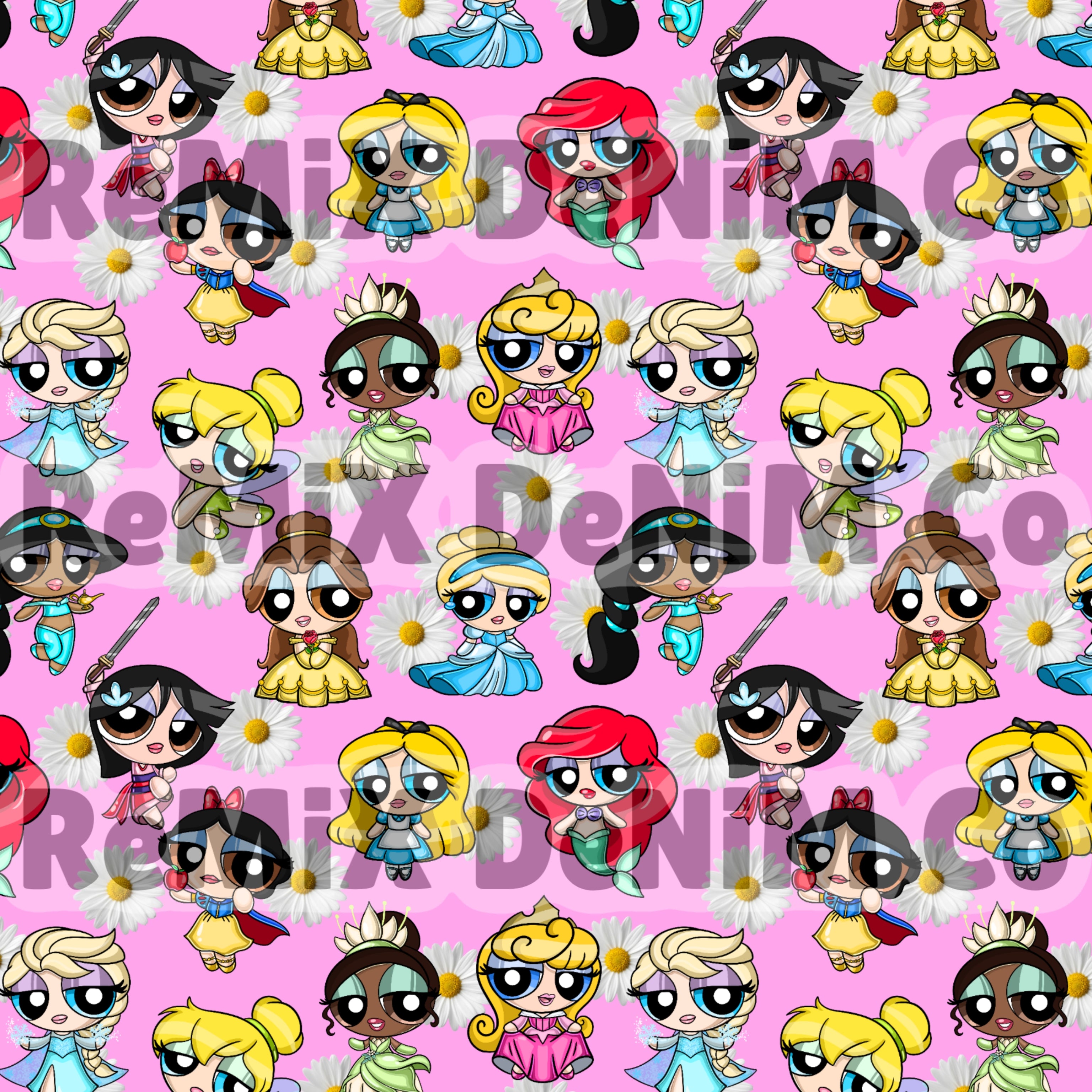 Powderpuff PPG Princess Mashup (Seamless Digital File)