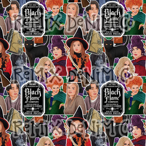 Halloween witches spooky black flame candle binx I put a spell on you Dani (Seamless Digital File)