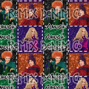 Halloween witches spooky black flame candle binx I put a spell on you Dani (Seamless Digital File)