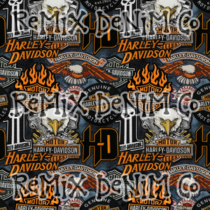 Motorcycle hog HD Harley patches smoky black (Seamless Digital File)