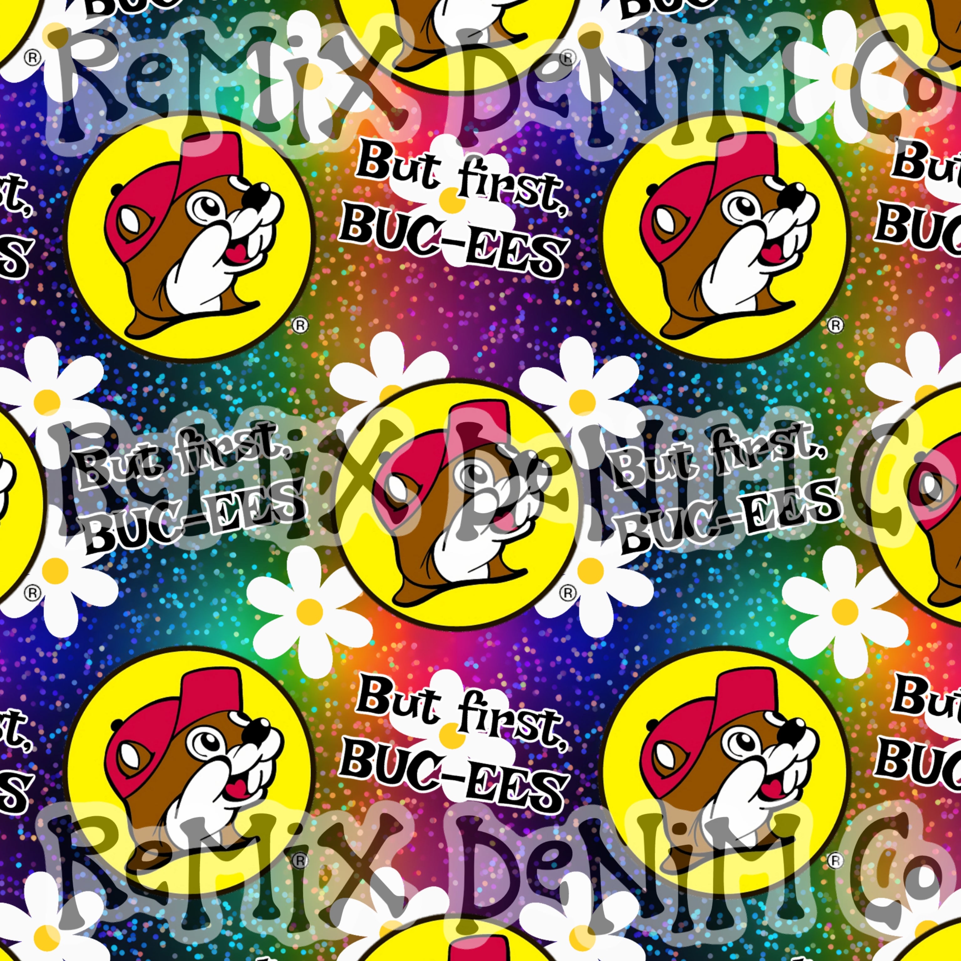 Floral bright Beaver store shopping (Seamless Digital File)