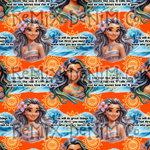 Hawaiian Polynesian Princess Maui Oceania Ocean Waves Pua Heihei bright (Seamless Digital File)