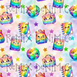 Kawaii cute school supplies, back to school, art kids b2s (Seamless Digital File)