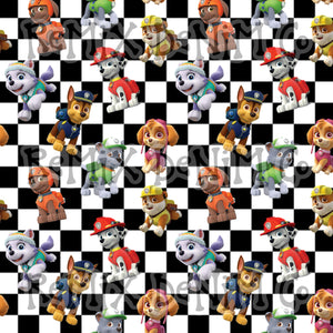 Checker Fun patrol pups pup friends, Marshall skye (Seamless Digital File)