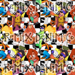 Max Power line Roxy Road trip collage checker friends (Seamless Digital File)