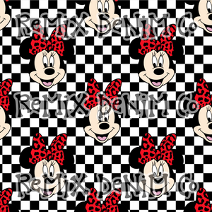 Mouse ears magical friend cute checker (Seamless Digital File)