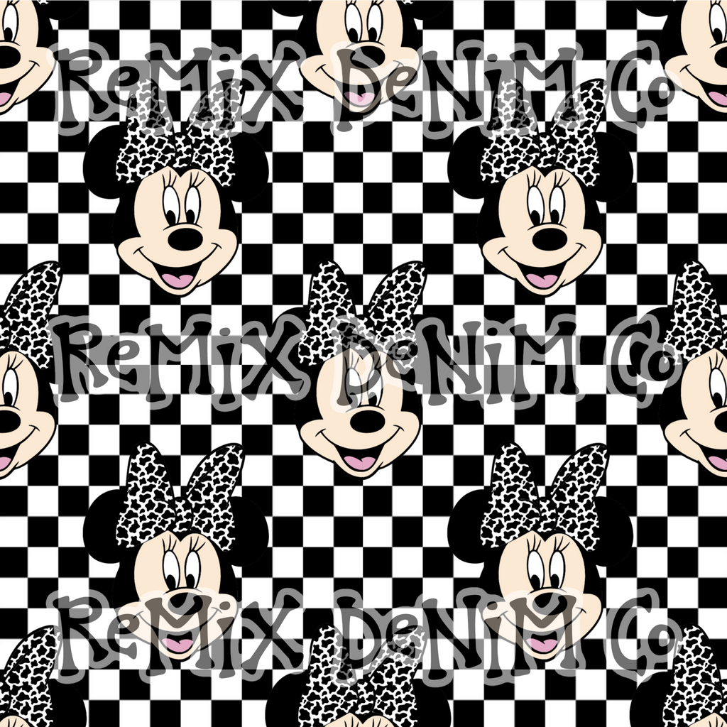 Mouse ears magical friend cute checker (Seamless Digital File)