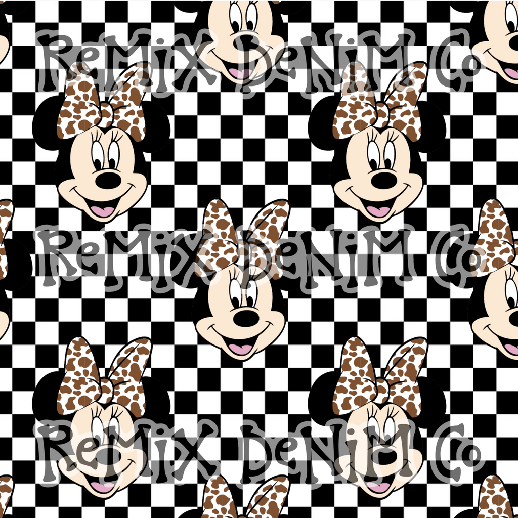 Mouse ears magical friend cute checker (Seamless Digital File)