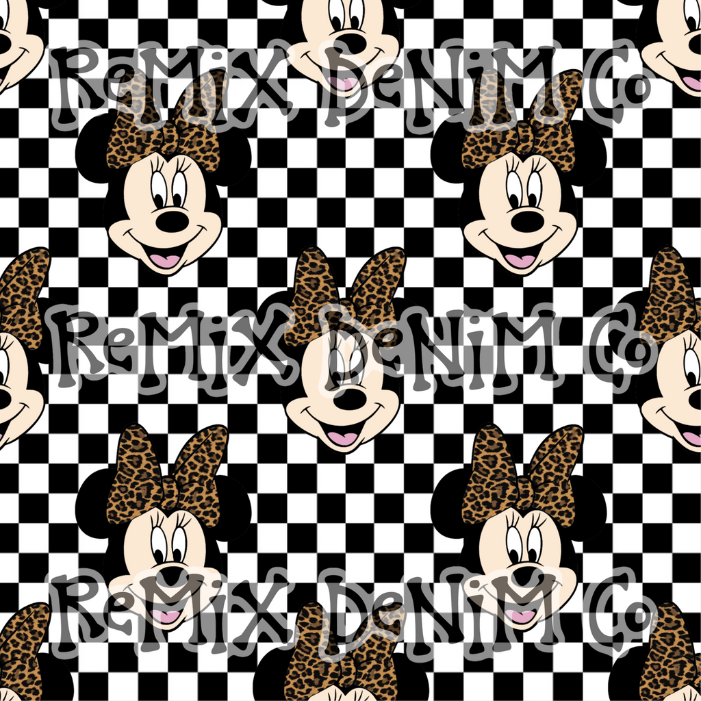 Mouse ears magical friend cute checker (Seamless Digital File)