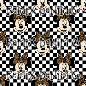 Mouse ears magical friend cute checker (Seamless Digital File)