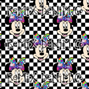 Mouse ears magical friend cute checker (Seamless Digital File)