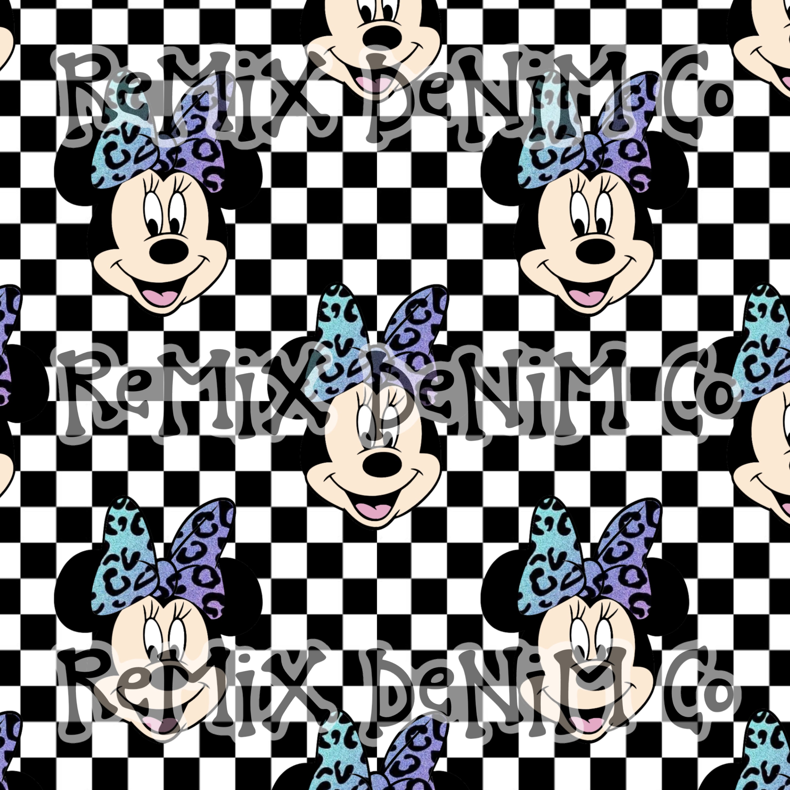 Mouse ears magical friend cute checker (Seamless Digital File)