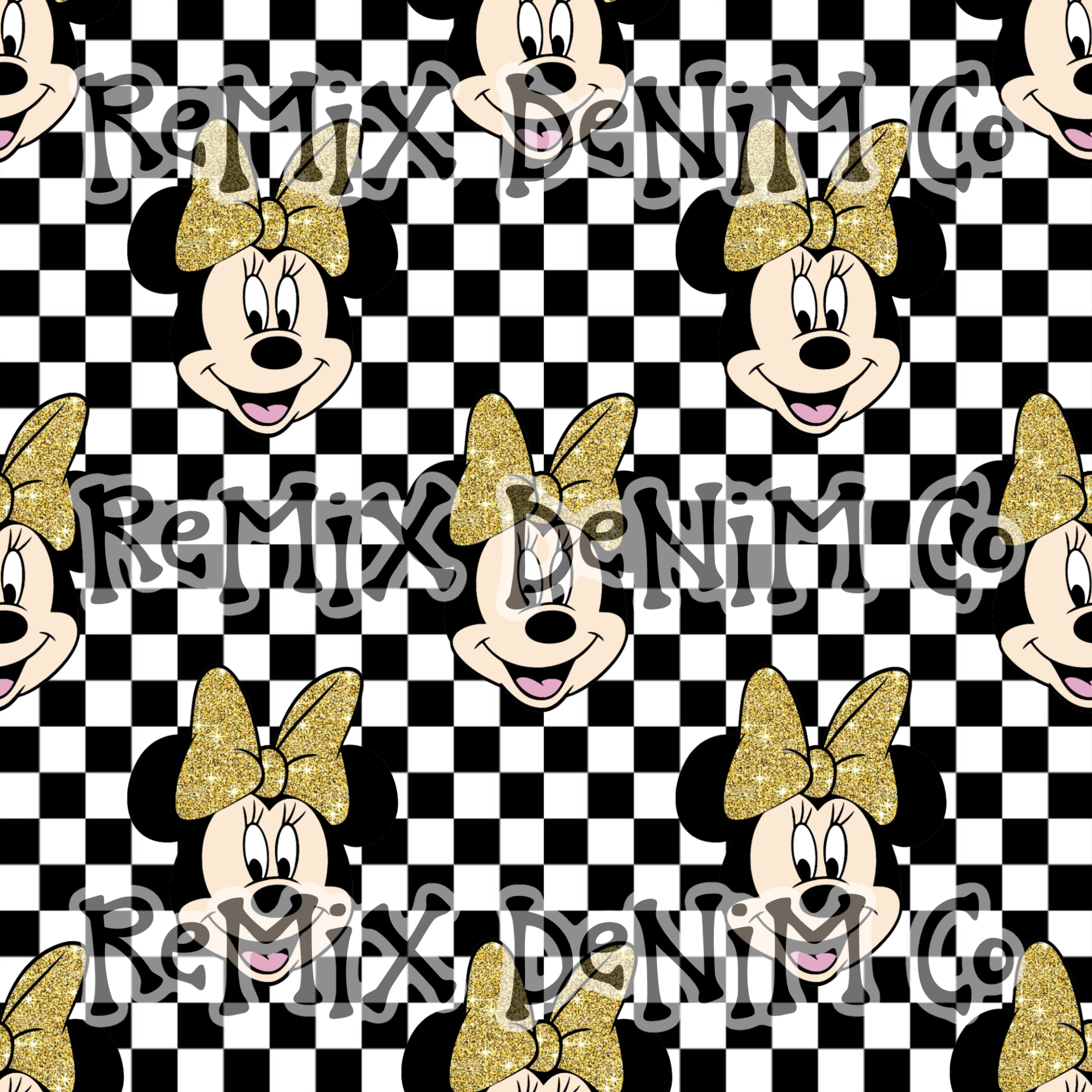 Mouse ears magical friend cute checker (Seamless Digital File)