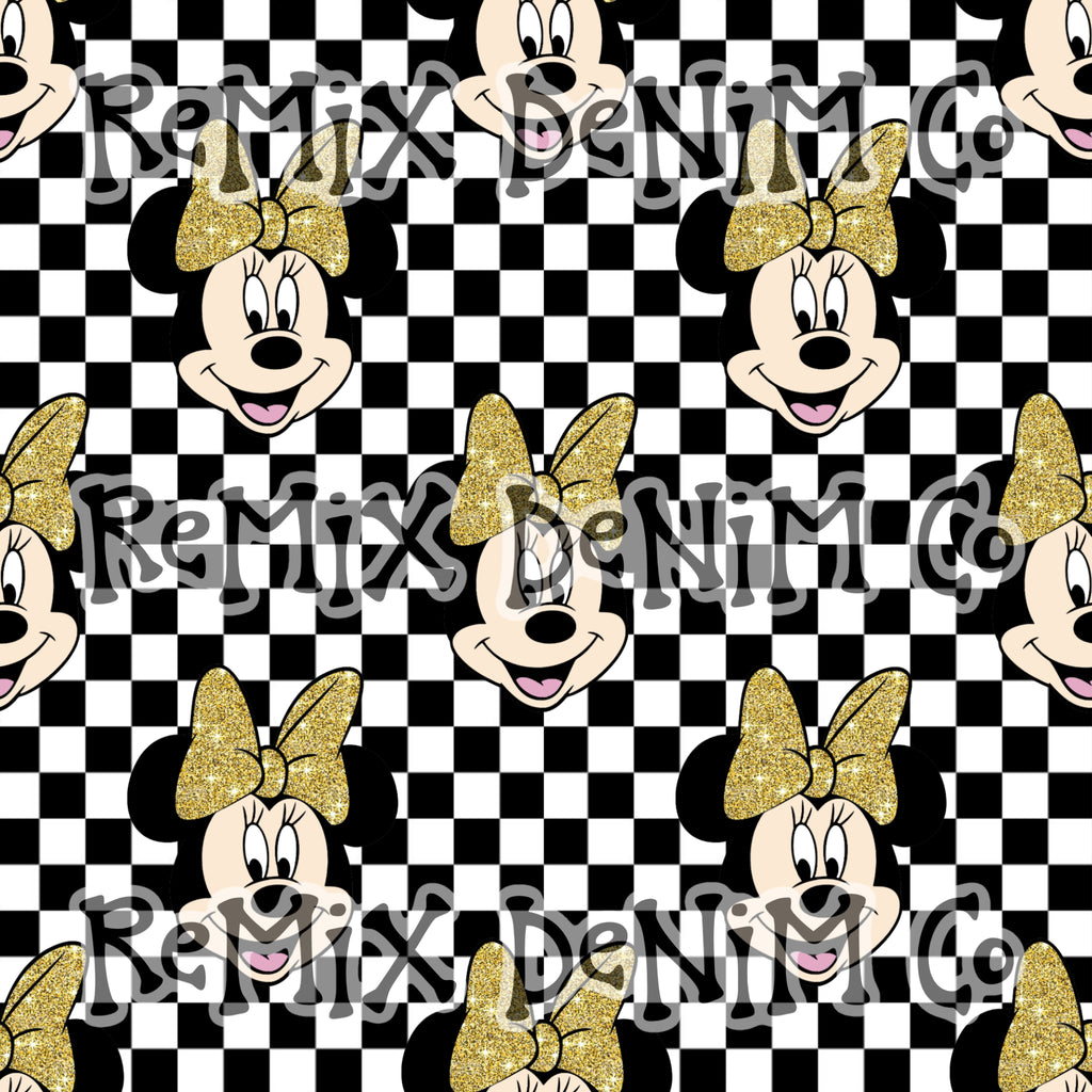 Mouse ears magical friend cute checker (Seamless Digital File)