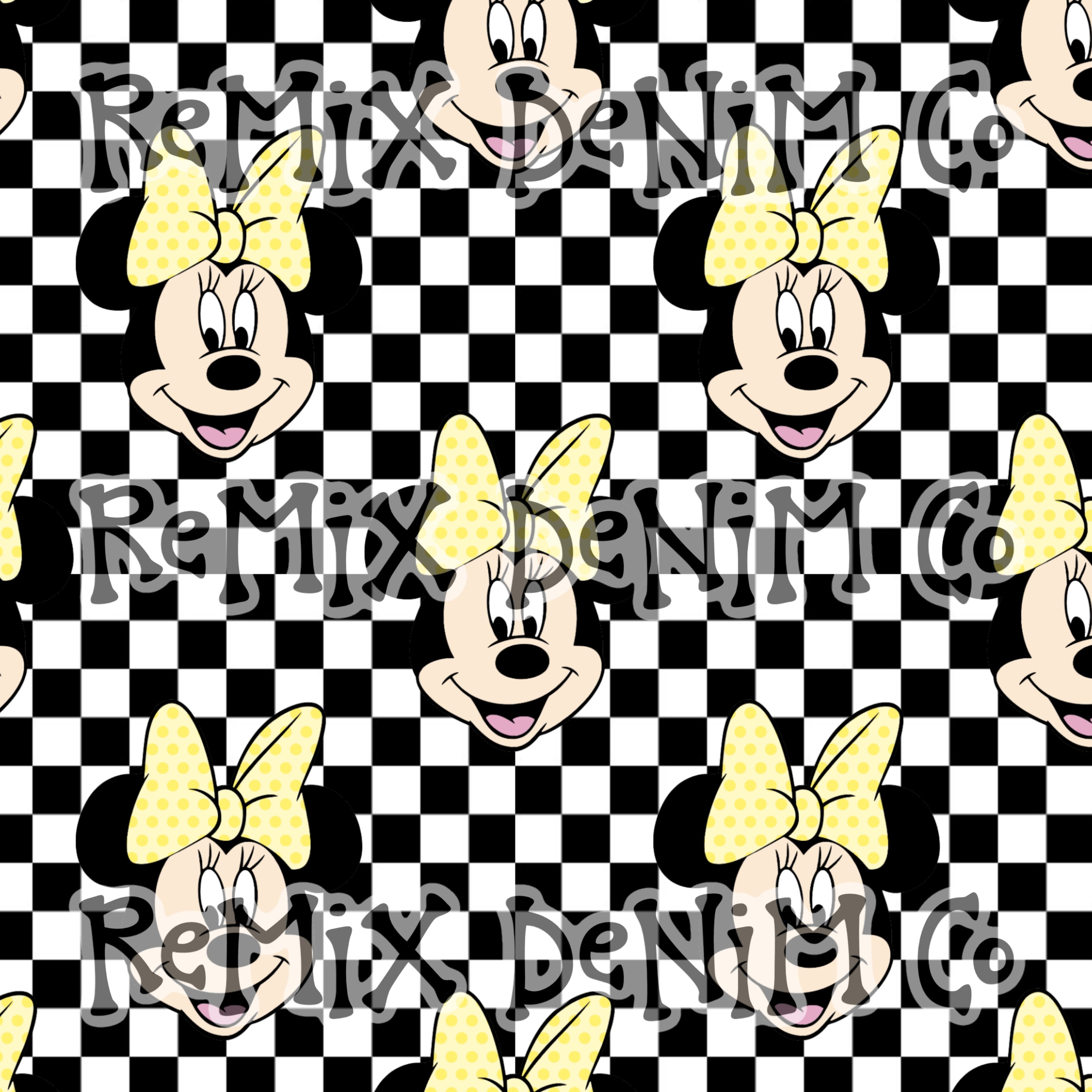 Mouse ears magical friend cute checker (Seamless Digital File)