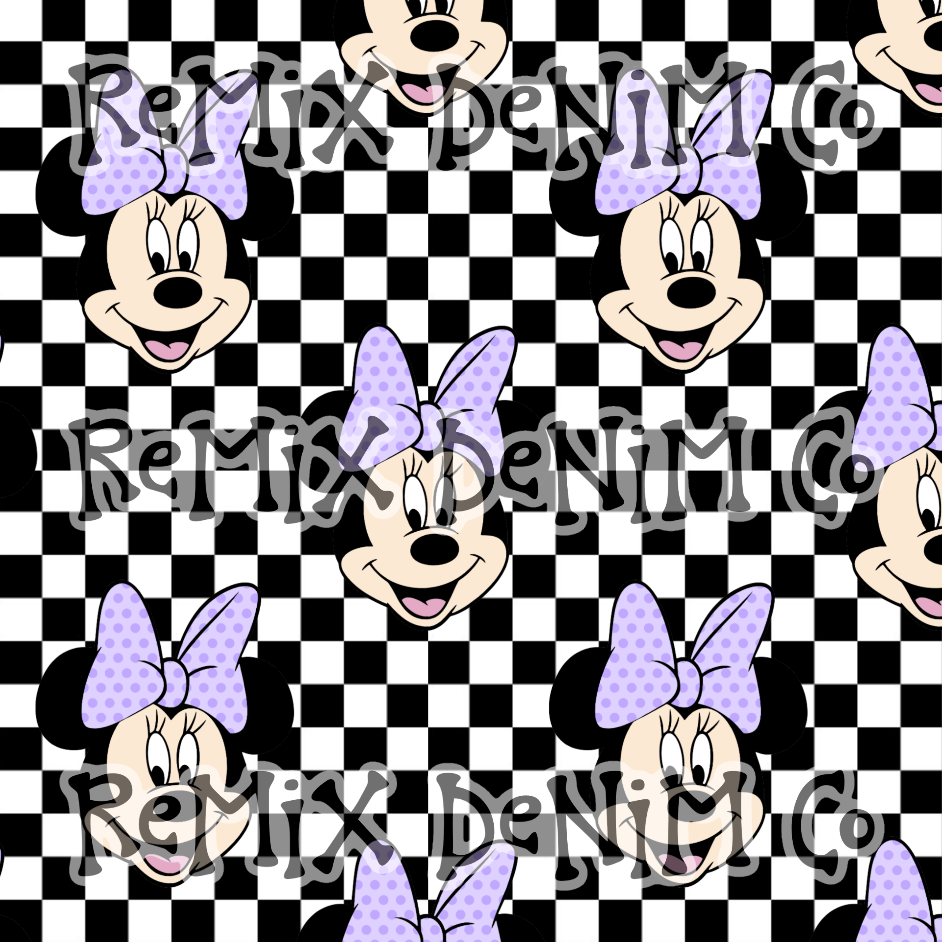 Mouse ears magical friend cute checker (Seamless Digital File)