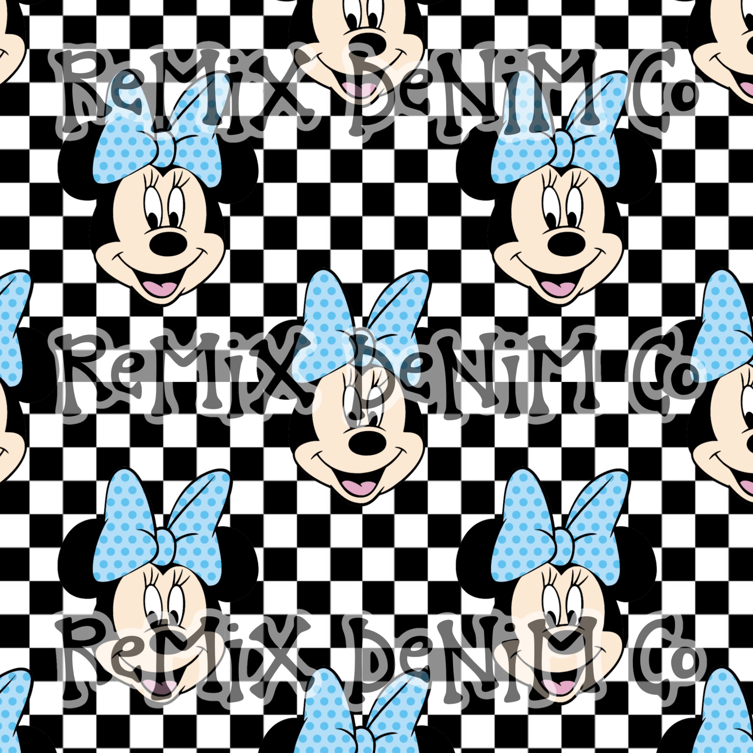 Mouse ears magical friend cute checker (Seamless Digital File)