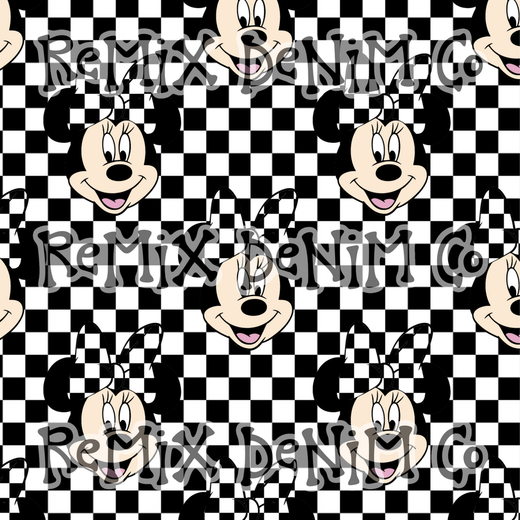 Mouse ears magical friend cute checker (Seamless Digital File)