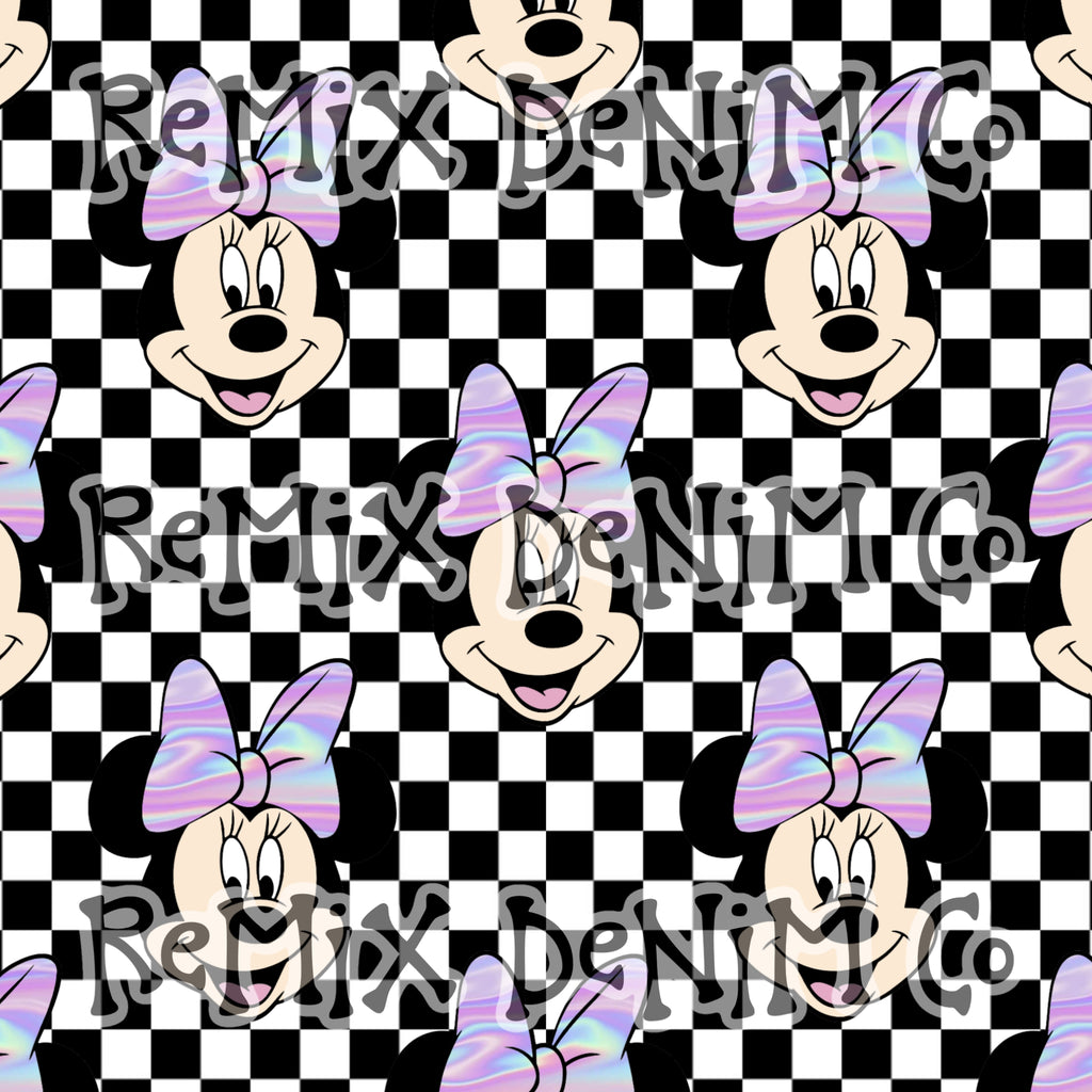 Mouse ears magical friend cute checker (Seamless Digital File)