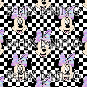 Mouse ears magical friend cute checker (Seamless Digital File)