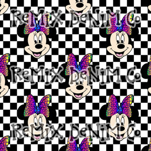 Mouse ears magical friend cute checker (Seamless Digital File)