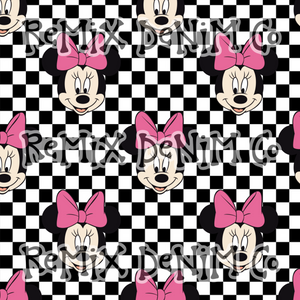 Mouse ears magical friend cute checker (Seamless Digital File)