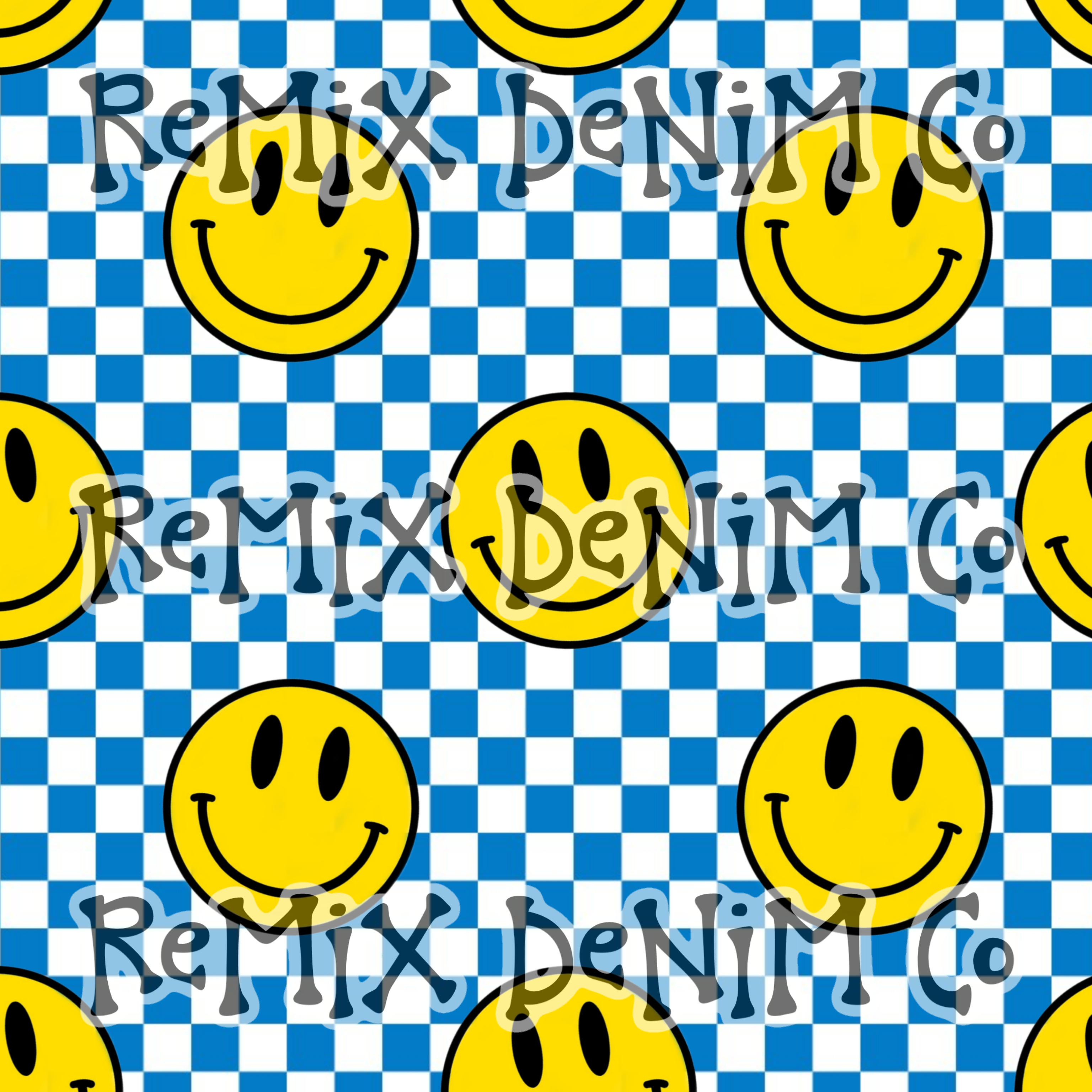 Smiley face happy face checker (Seamless Digital File)