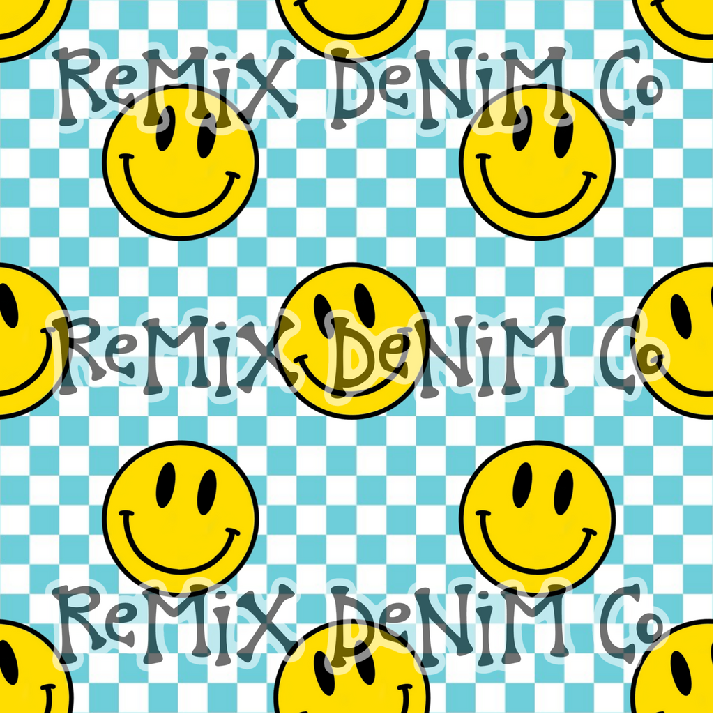 Smiley face happy face checker (Seamless Digital File)