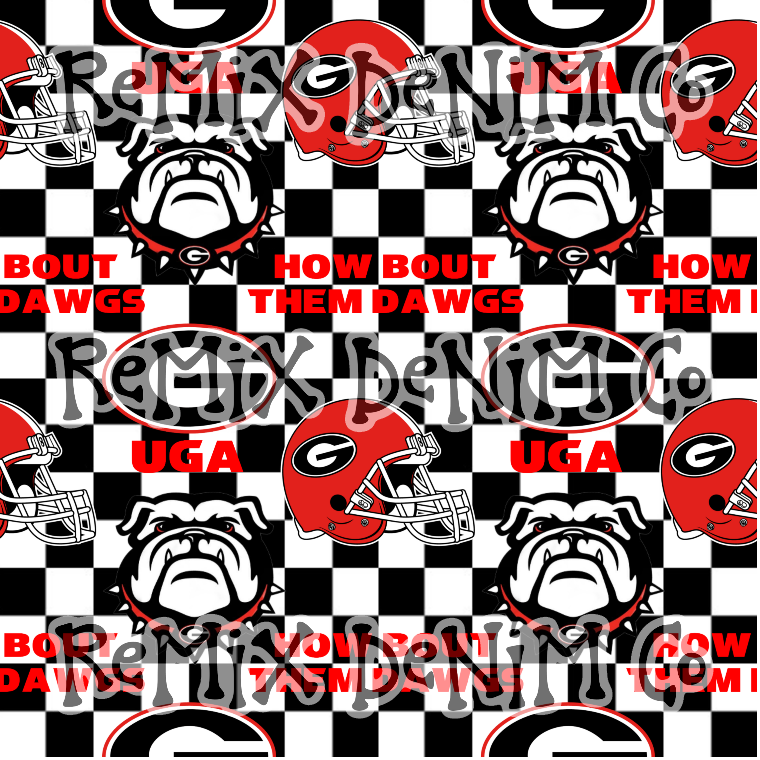 Georgia bulldogs football, go Dawgs Checker (Seamless Digital File)