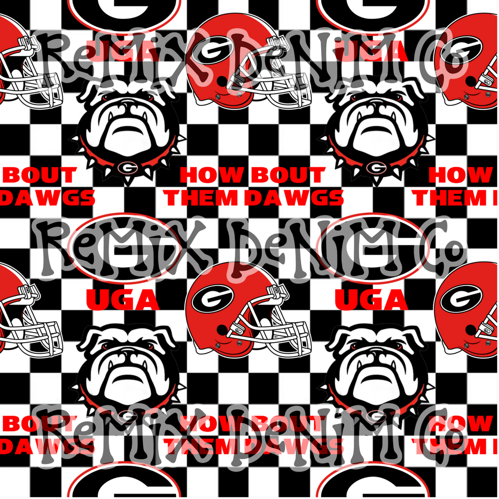 Georgia bulldogs football, go Dawgs Checker (Seamless Digital File)