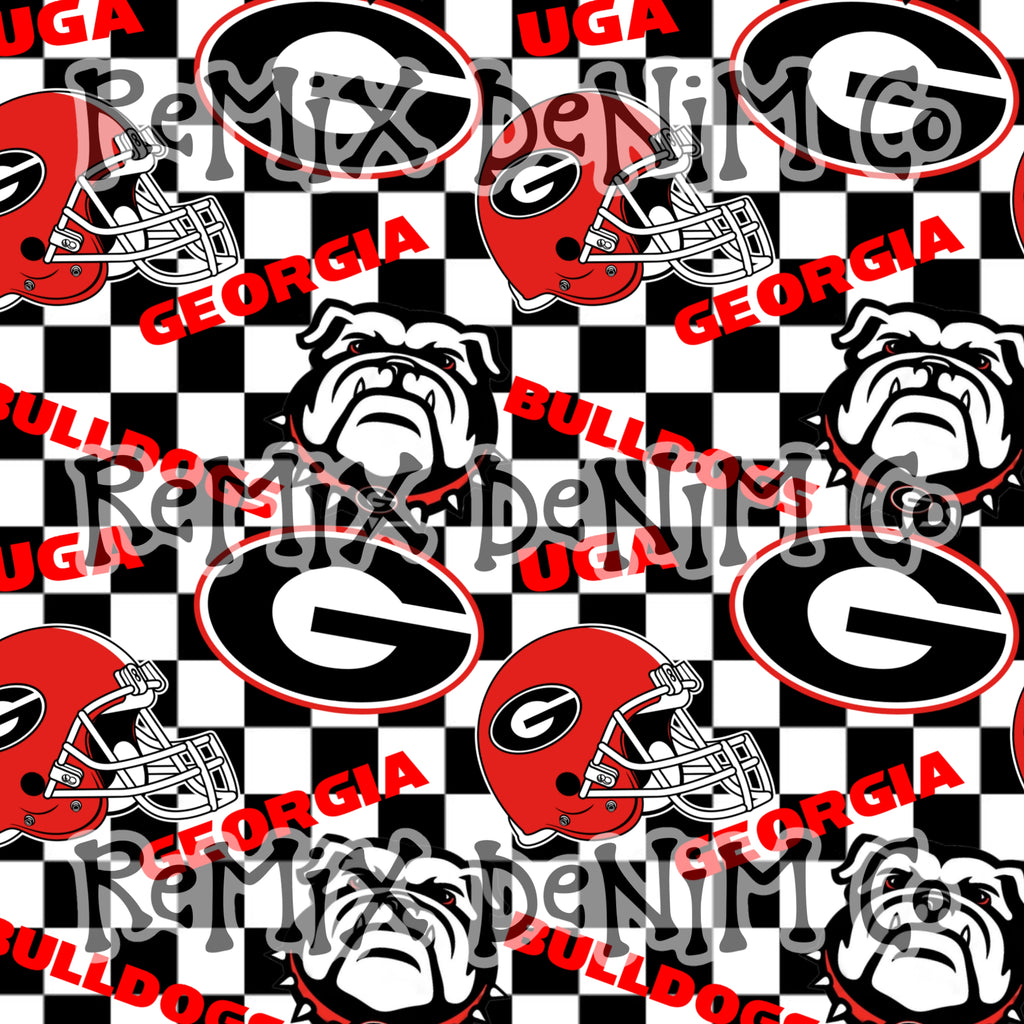 Georgia bulldogs football, go Dawgs Checker (Seamless Digital File)