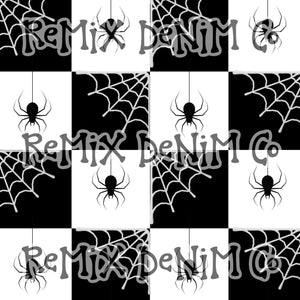 Spiders Spiderwebs Halloween spooky scary Checker (Seamless Digital File)