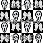 Scream Ghostface Halloween spooky scary coquette bows girly Checker (Seamless Digital File)