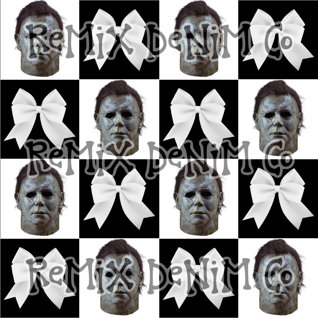 Michael Myers horror Halloween coquette bow (Seamless Digital File)