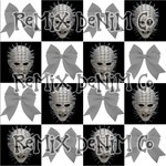 Pinhead horror Halloween hellraiser coquette bow (Seamless Digital File)