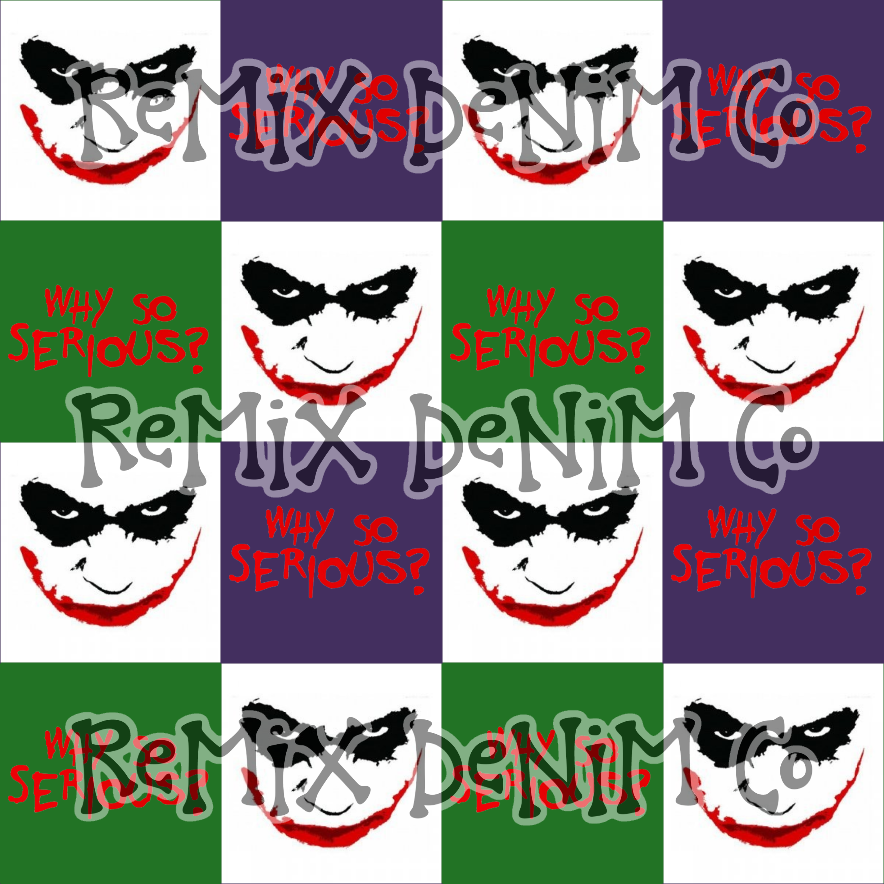 Why so serious, joker, coquette bow (Seamless Digital File)