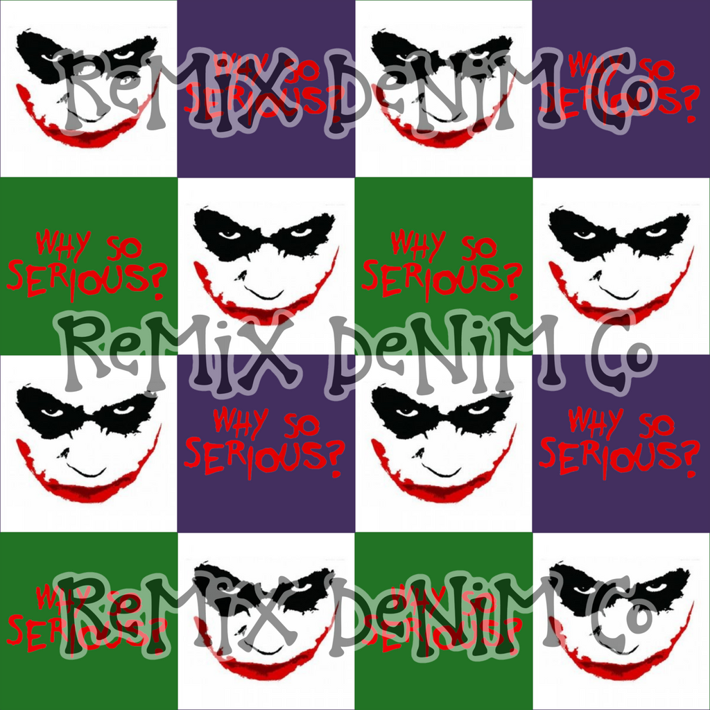 Why so serious, joker, coquette bow (Seamless Digital File)