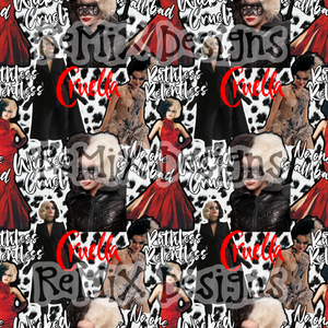 Dalmatian Cruella Villain Mean Girl Collage (Seamless Digital File)