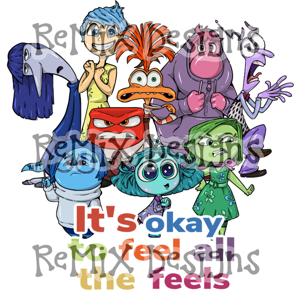 Inside Out, it's okay to feel all the feels (PNG Digital File)