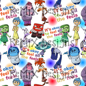 Inside out, Checker, emotions, it's ok to feel all the feels (Seamless Digital File)